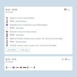 Excel London E16 Journey Planner