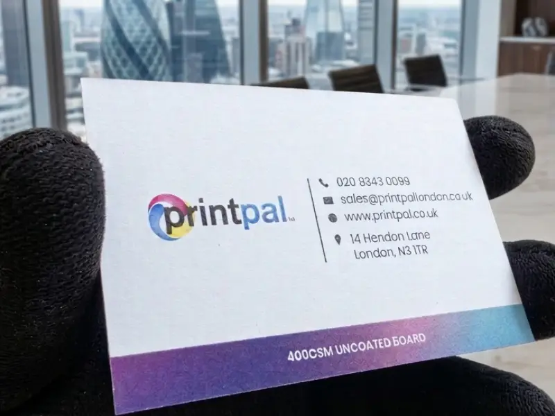 400gsm uncoated business cards printed by Printpal London