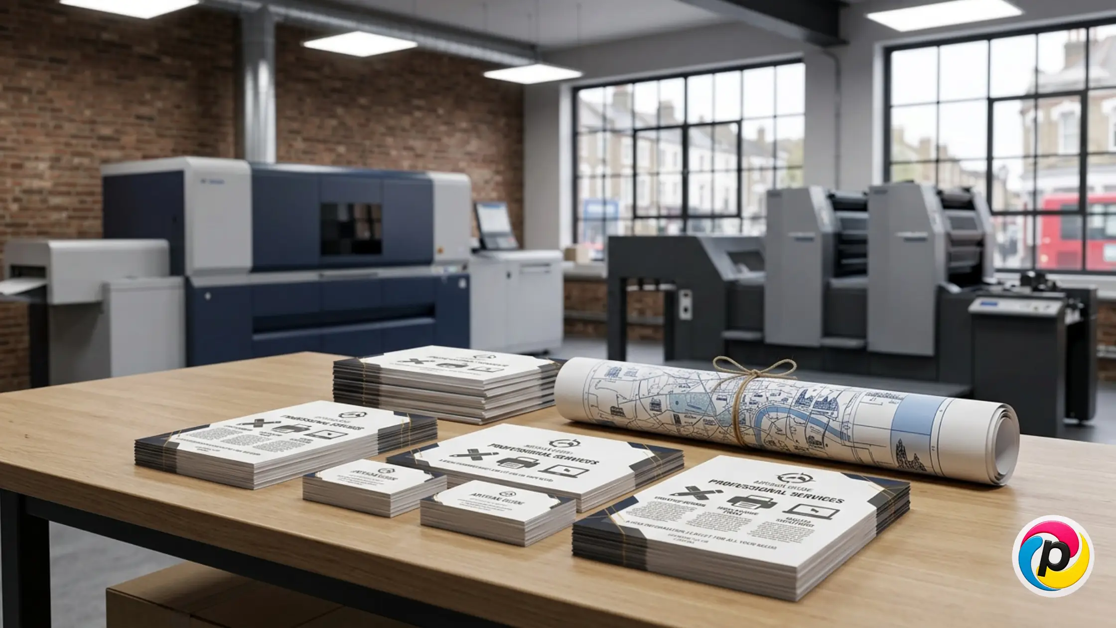 Where Can I Print Near Me in London? Commercial printing being prepared at a local London print shop