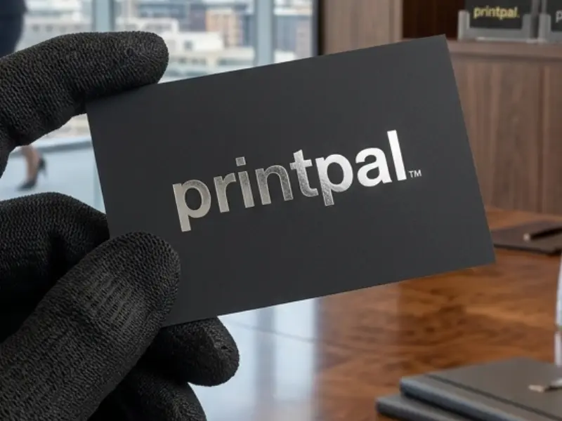 Silver foiled business cards printed by Printpal London